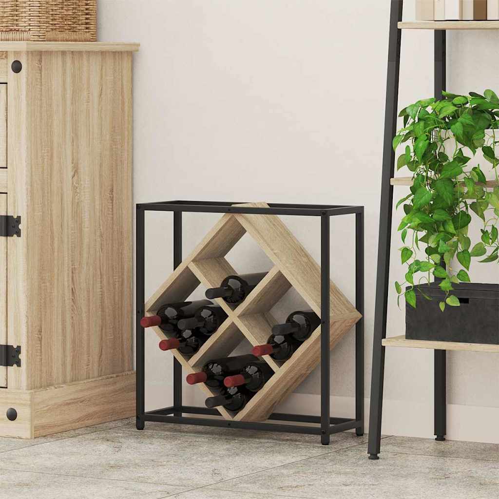 vidaXL Wine Rack Black Oak 51 x 18 x 52.5 cm Engineered Wood