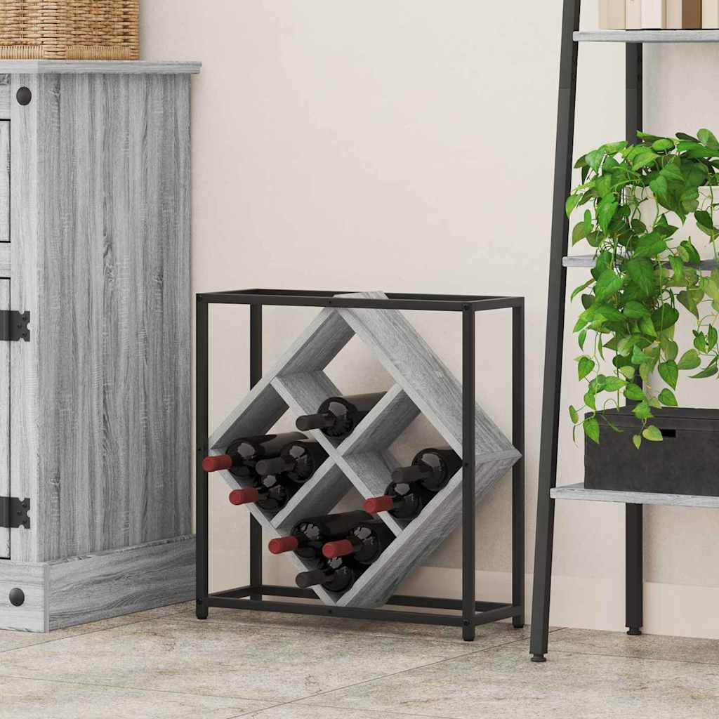 vidaXL Wine Rack Black Oak 51 x 18 x 52.5 cm Engineered Wood