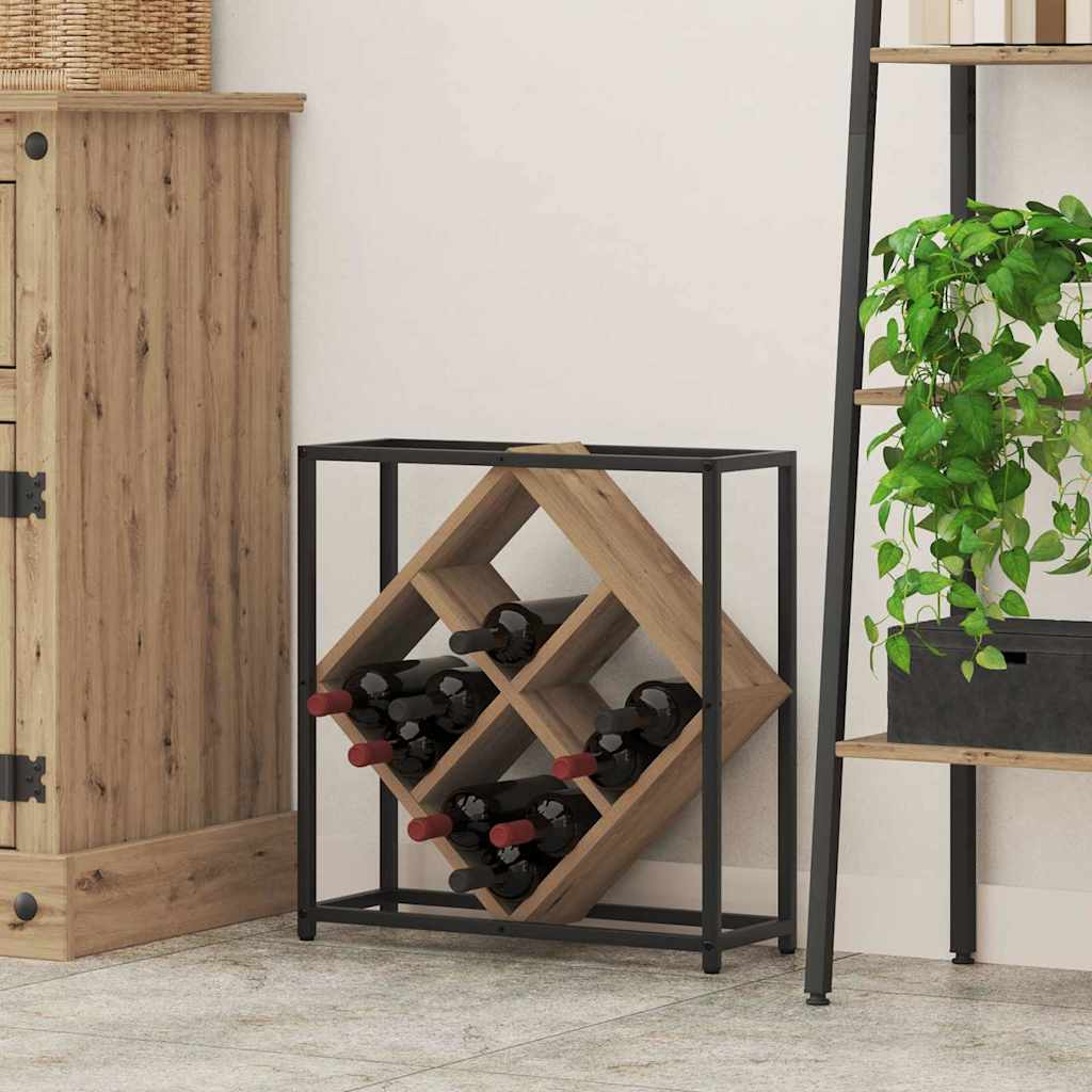 vidaXL Wine Rack Black Oak 51 x 18 x 52.5 cm Engineered Wood