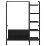 vidaXL Kledingrek met plank Zwart 120 x 44 x 160 cm Bewerkt hout