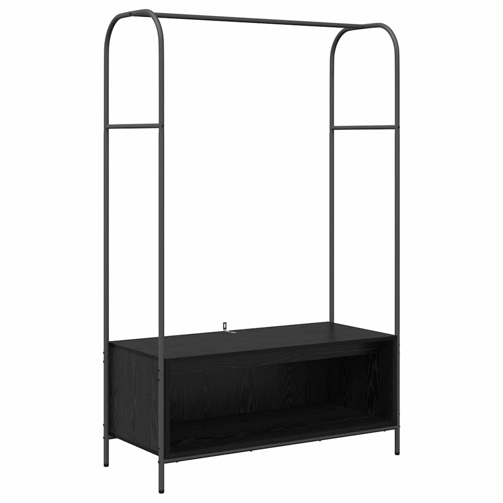 vidaXL Kledingrek met opslag Zwart 100 x 44 x 160 cm Bewerkt hout