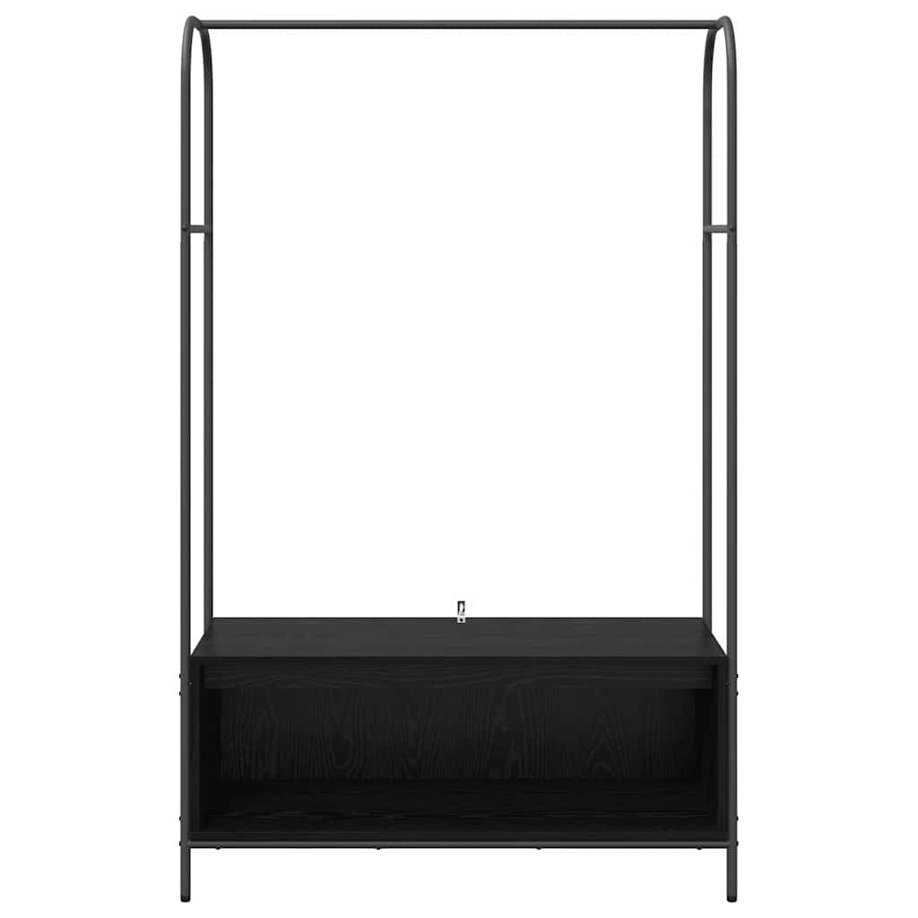 vidaXL Kledingrek met opslag Zwart 100 x 44 x 160 cm Bewerkt hout