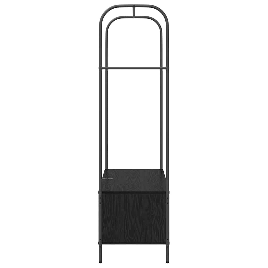 vidaXL Kledingrek met opslag Zwart 100 x 44 x 160 cm Bewerkt hout