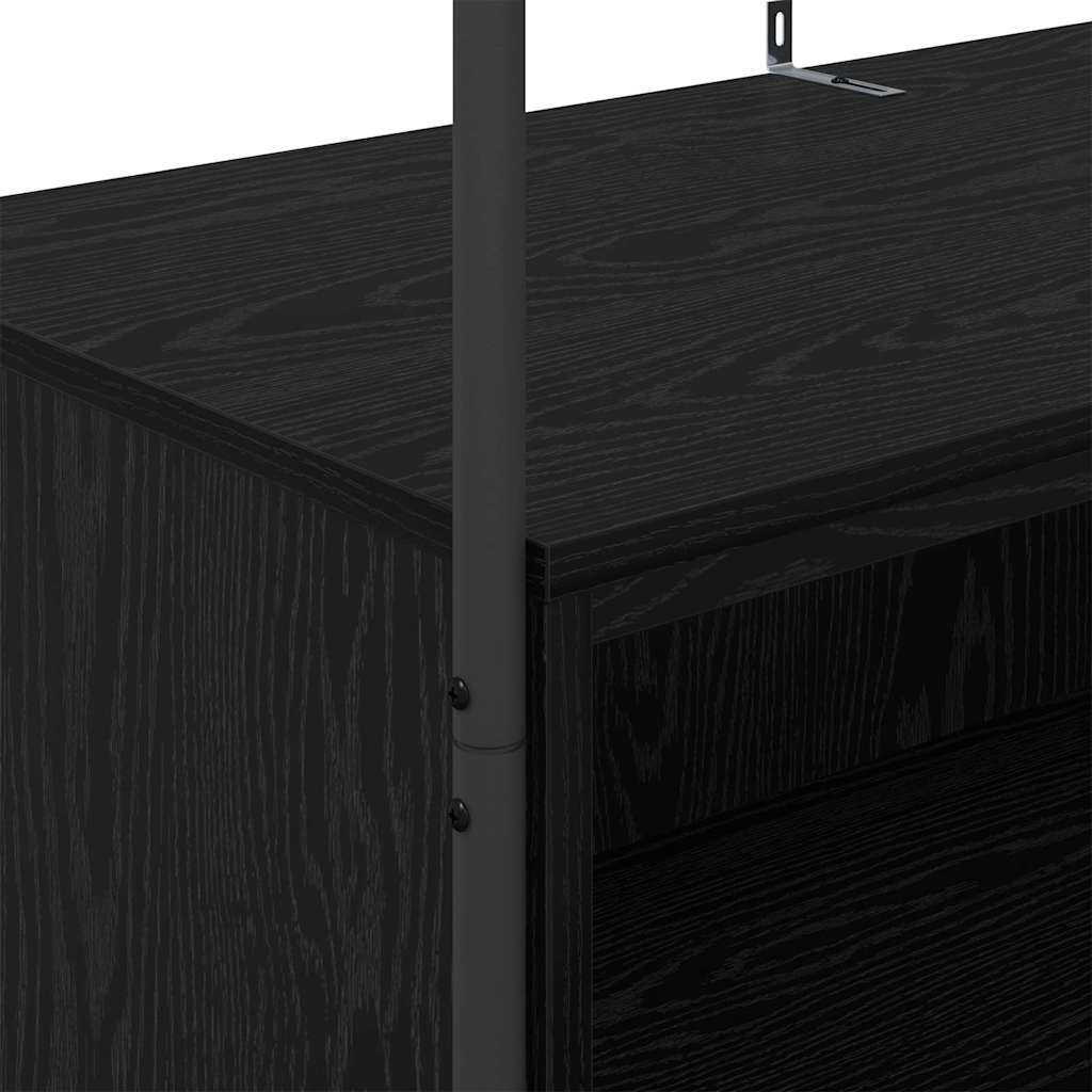 vidaXL Kledingrek met opslag Zwart 100 x 44 x 160 cm Bewerkt hout