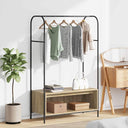vidaXL Kledingrek met opslag Zwart 100 x 44 x 160 cm Bewerkt hout