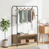 vidaXL Kledingrek met opslag Zwart 100 x 44 x 160 cm Bewerkt hout