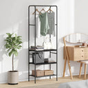 vidaXL Kledingrek met plank Zwart Eiken 60 x 30 x 171 cm Bewerkt hout