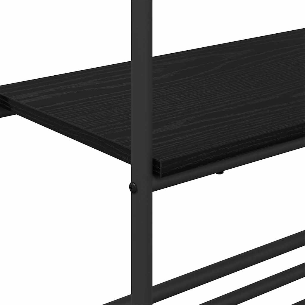 vidaXL Kledingrek met plank Zwart Eiken 60 x 30 x 171 cm Bewerkt hout