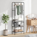 vidaXL Kledingrek met plank Zwart Eiken 60 x 30 x 171 cm Bewerkt hout