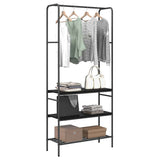 vidaXL Kledingrek Zwart Eiken 77 x 30 x 171 cm Bewerkt hout