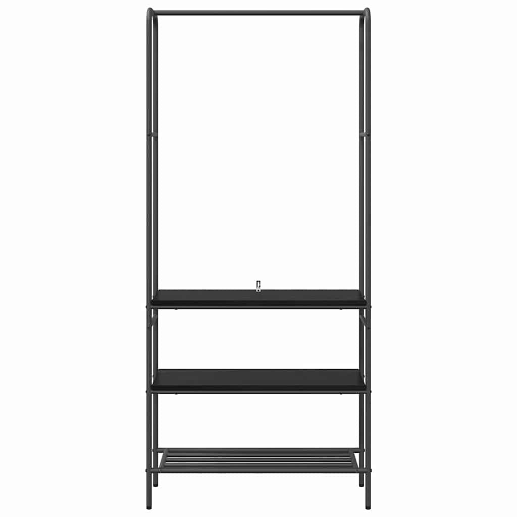 vidaXL Kledingrek Zwart Eiken 77 x 30 x 171 cm Bewerkt hout