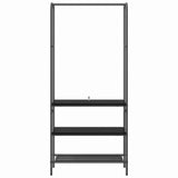 vidaXL Kledingrek Zwart Eiken 77 x 30 x 171 cm Bewerkt hout
