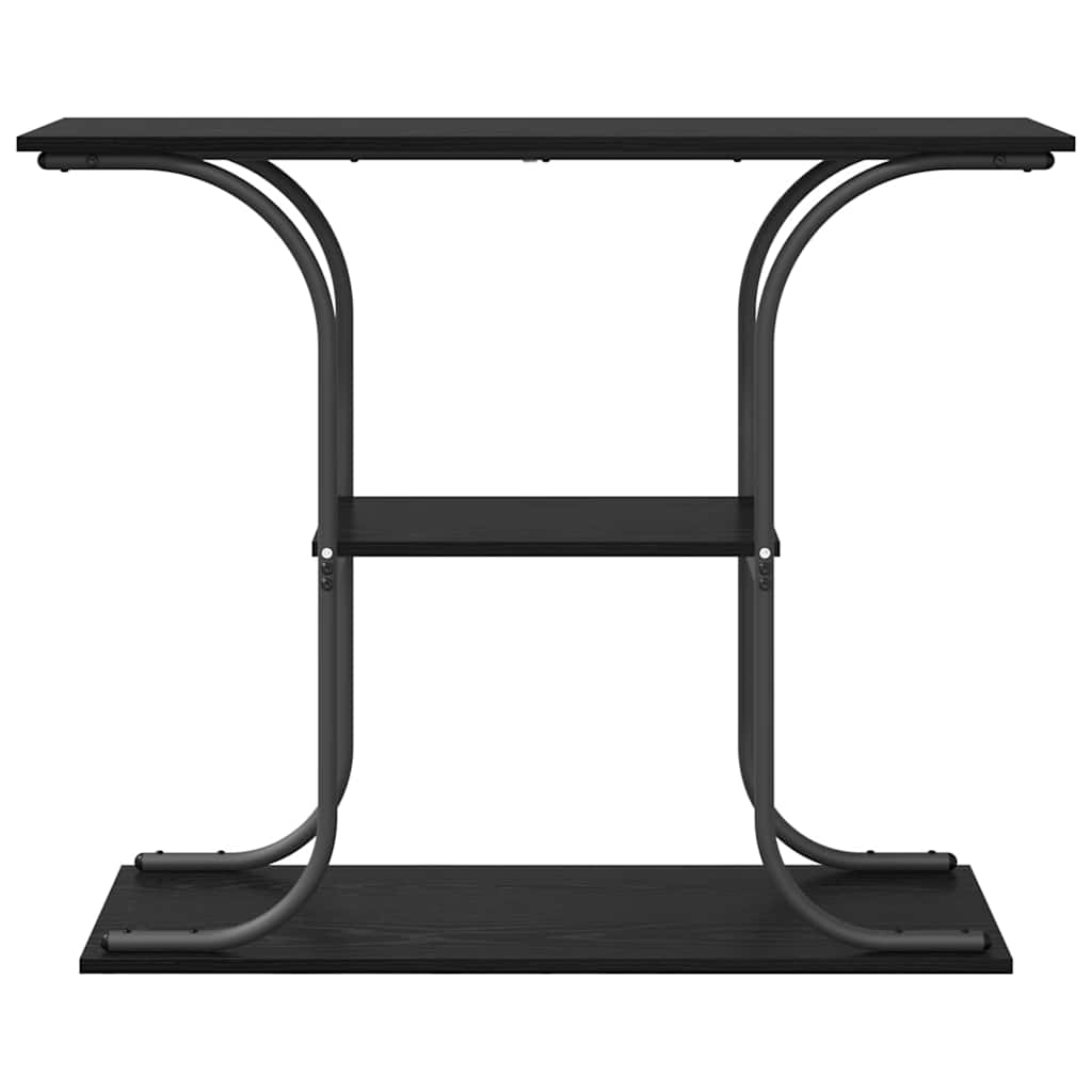 vidaXL Wandtafel met plank Zwart Eiken 101 x 35 x 80,5 cm Bewerkt hout
