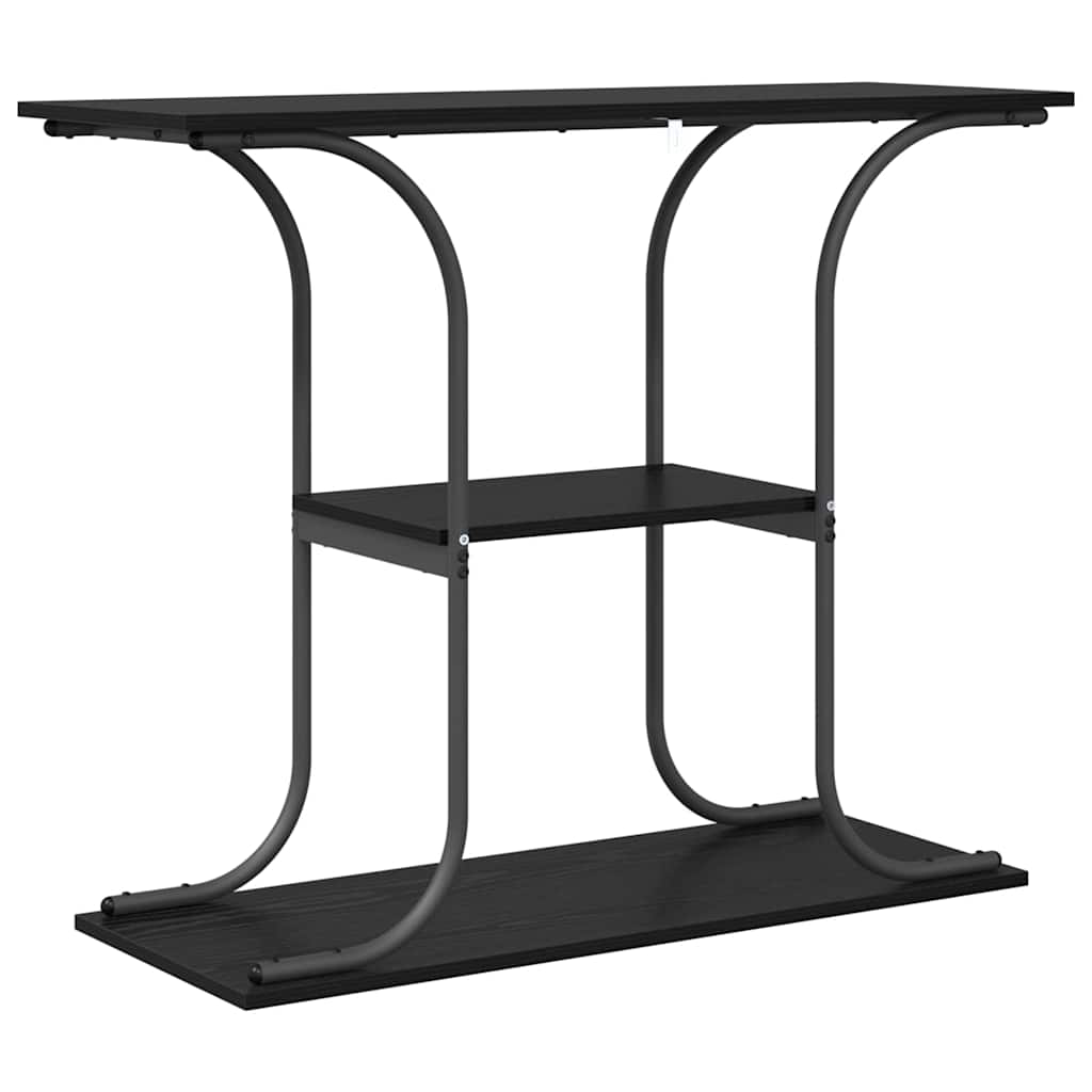 vidaXL Wandtafel met plank Zwart Eiken 101 x 35 x 80,5 cm Bewerkt hout