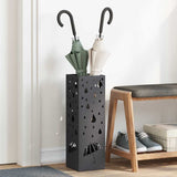 vidaXL Opslaghaak & Rek met opslag Zwart 15,5 x 15,5 x 49 cm Metaal