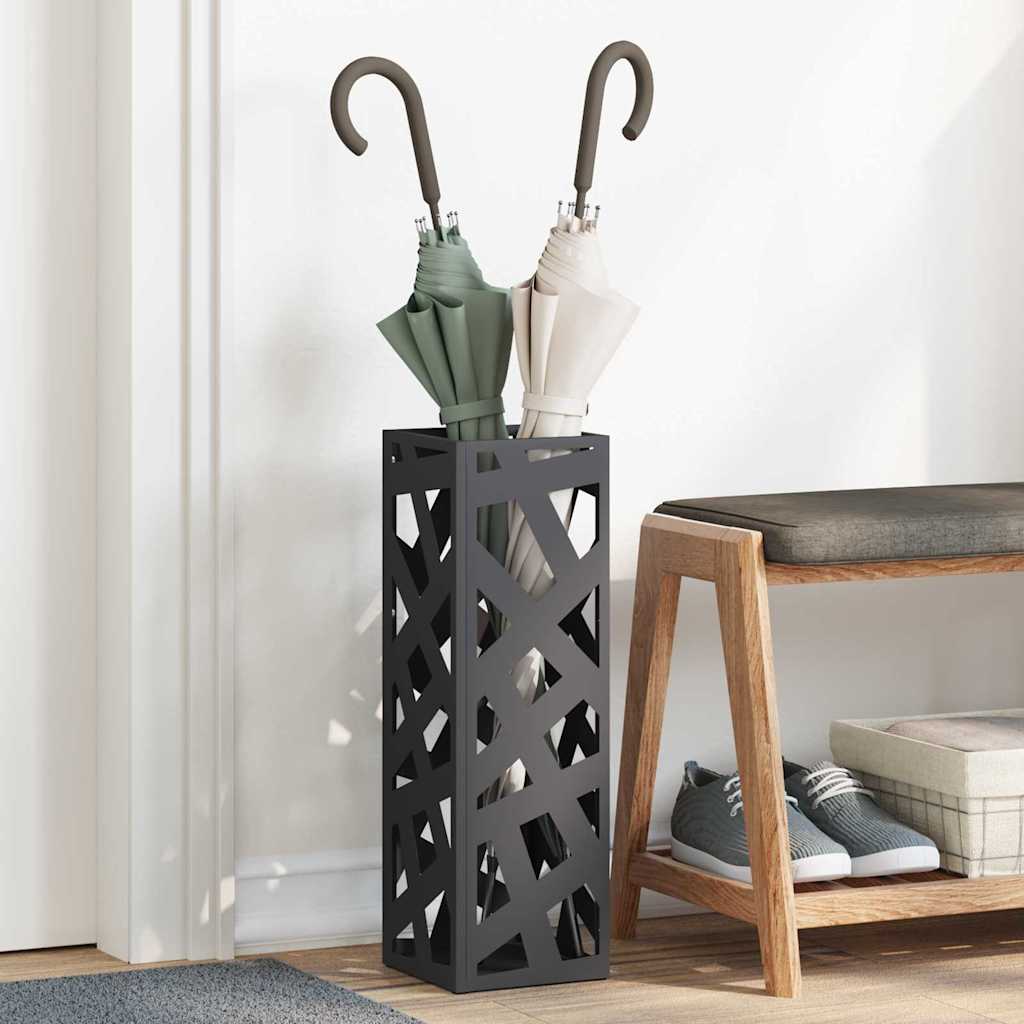 vidaXL Opslaghaak & Rek met opslag Zwart 15,5 x 15,5 x 49 cm Metaal