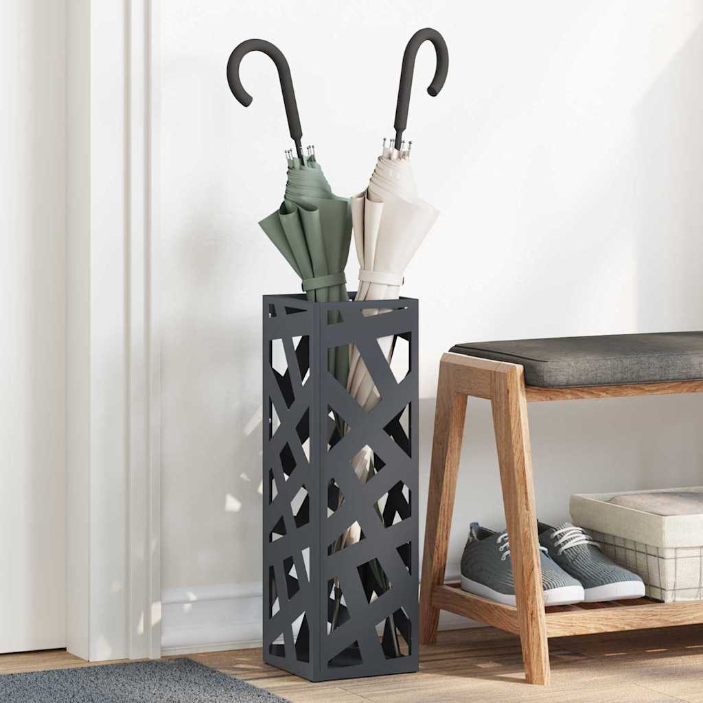 vidaXL Opslaghaak & Rek met opslag Zwart 15,5 x 15,5 x 49 cm Metaal