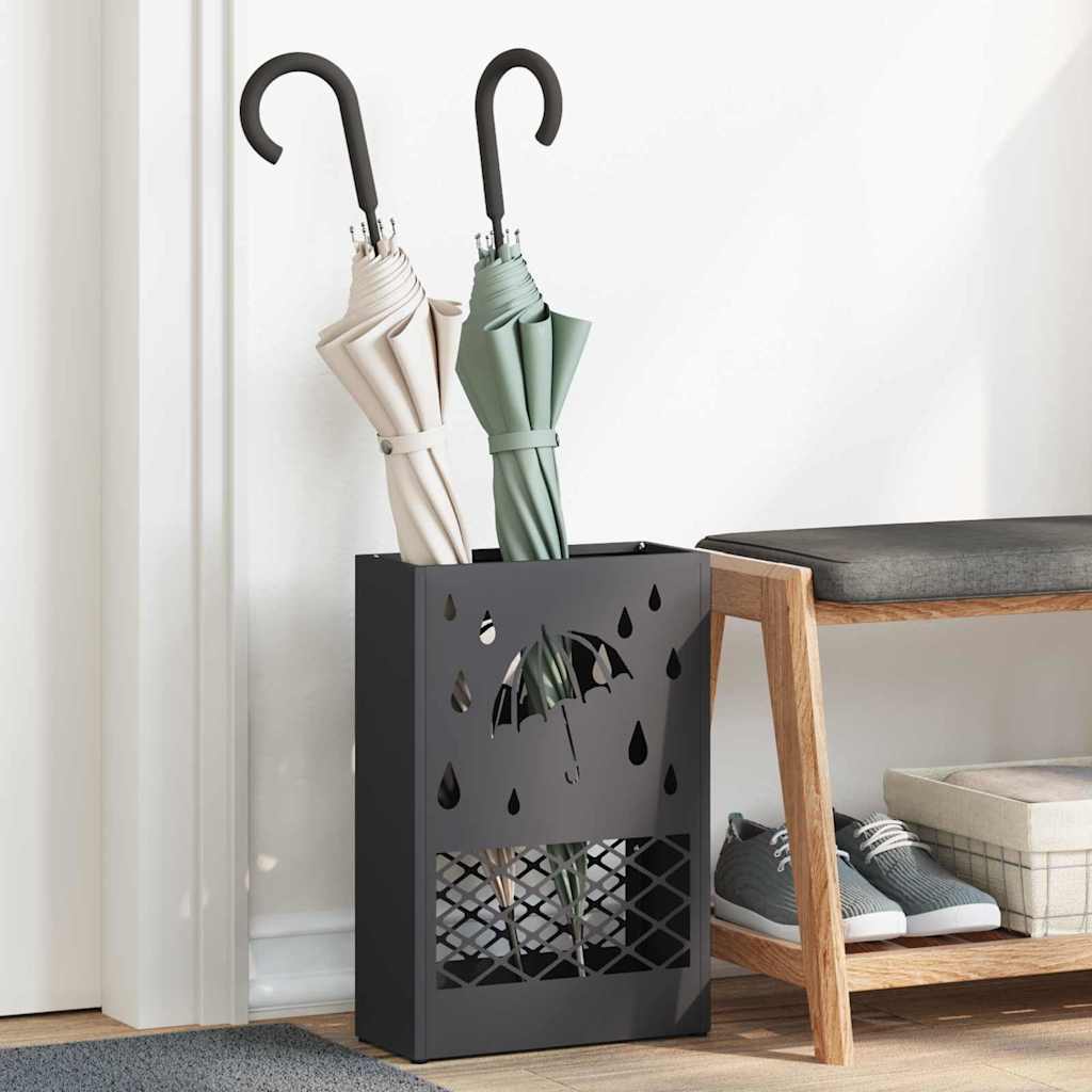 vidaXL Opslaghaak & Rek Zwart 28 x 12 x 41 cm Staal