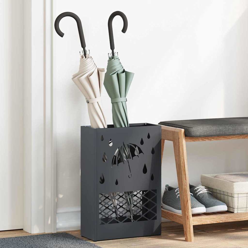 vidaXL Opslaghaak & Rek Zwart 28 x 12 x 41 cm Staal