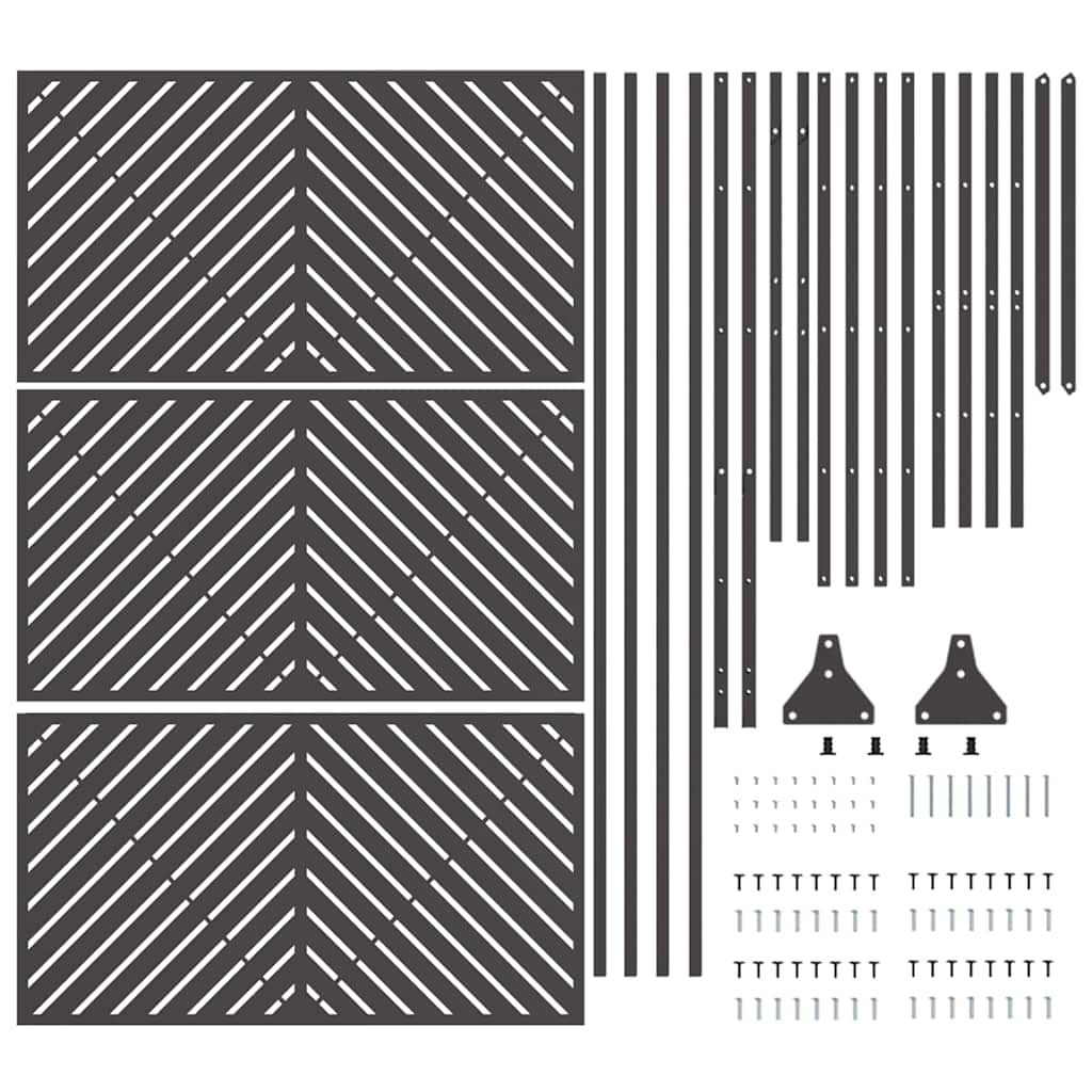 vidaXL Privacyscherm Zwart 100 x 50 x 180 cm Staal