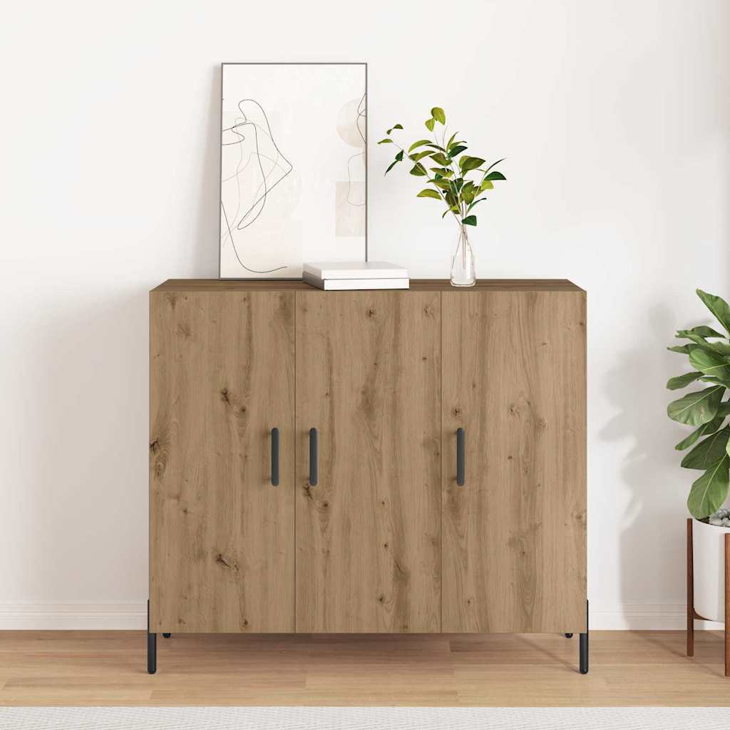vidaXL Dressoir 90x34x80 cm bewerkt hout wit