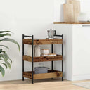 vidaXL Kitchen Trolley 50x30x70 cm Engineered Wood Black