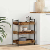 vidaXL Kitchen Trolley 50x30x70 cm Engineered Wood Black
