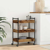 vidaXL Kitchen Trolley 50x30x70 cm Engineered Wood Black