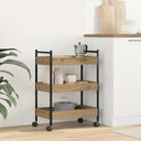 vidaXL Kitchen Trolley 50x30x70 cm Engineered Wood Black