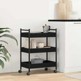 vidaXL Kitchen Trolley 50x30x70 cm Engineered Wood Black