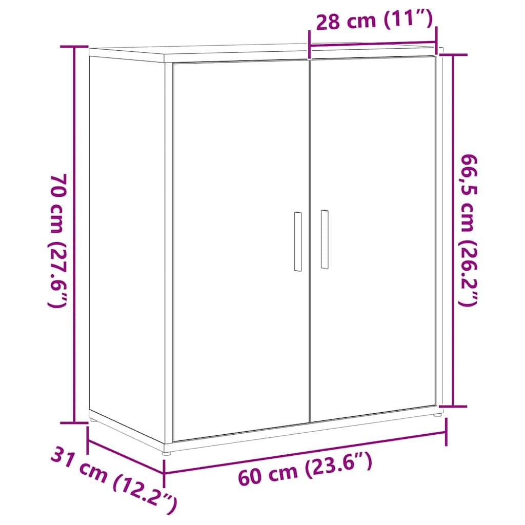 vidaXL Dressoir 60x31x70 cm bewerkt hout wit