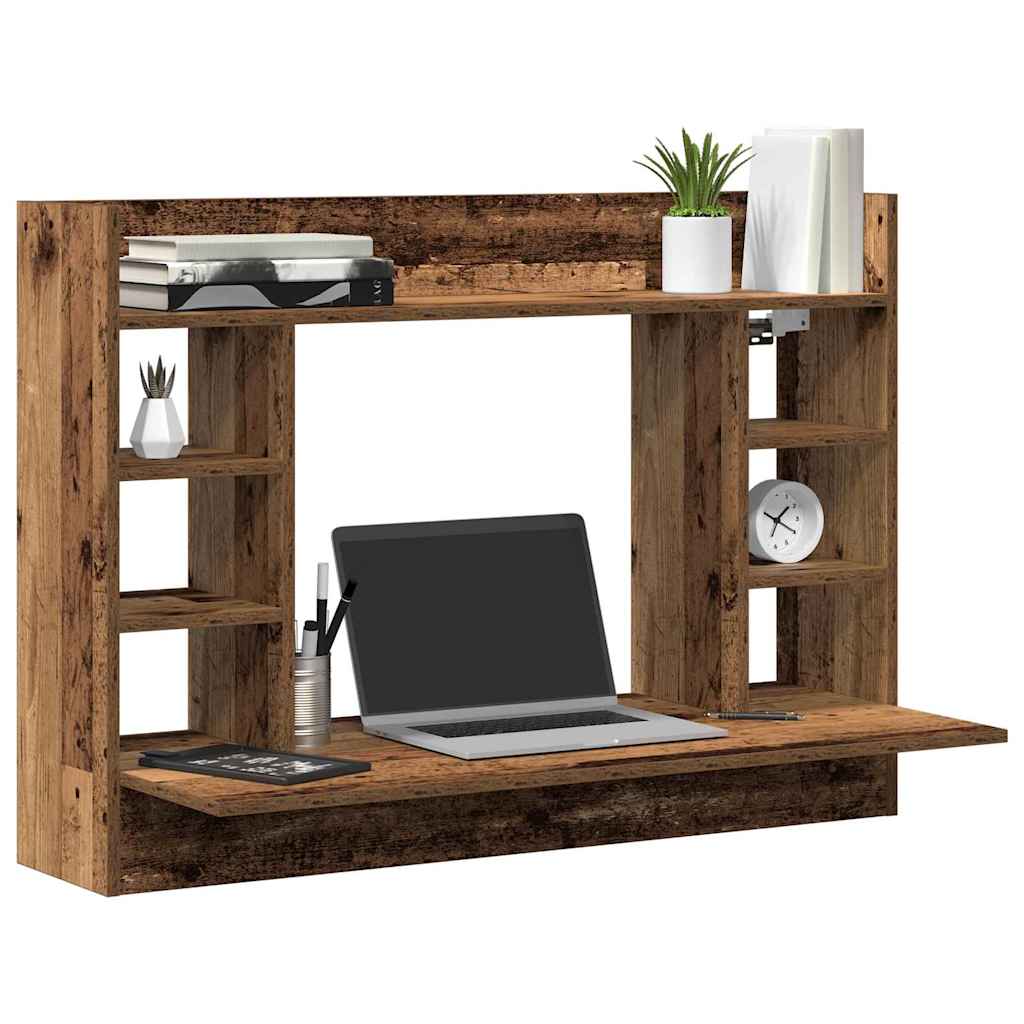 vidaXL Wandbureau 105x48x75 cm bewerkt hout wit