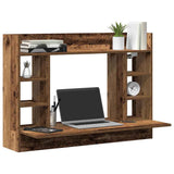 vidaXL Wandbureau 105x48x75 cm bewerkt hout wit