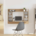 vidaXL Wandbureau 105x48x75 cm bewerkt hout wit