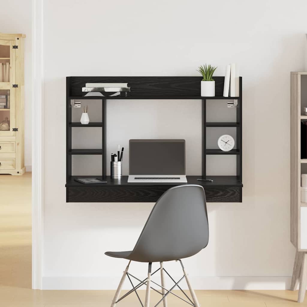 vidaXL Wandbureau 105x48x75 cm bewerkt hout wit