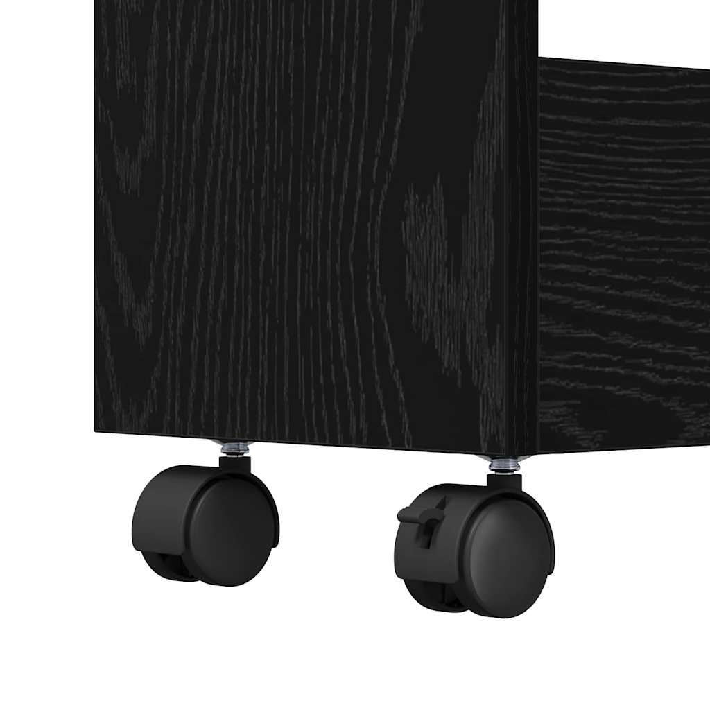vidaXL Smalle Opbergtrolley 3 Laden Wit Bewerkt Hout