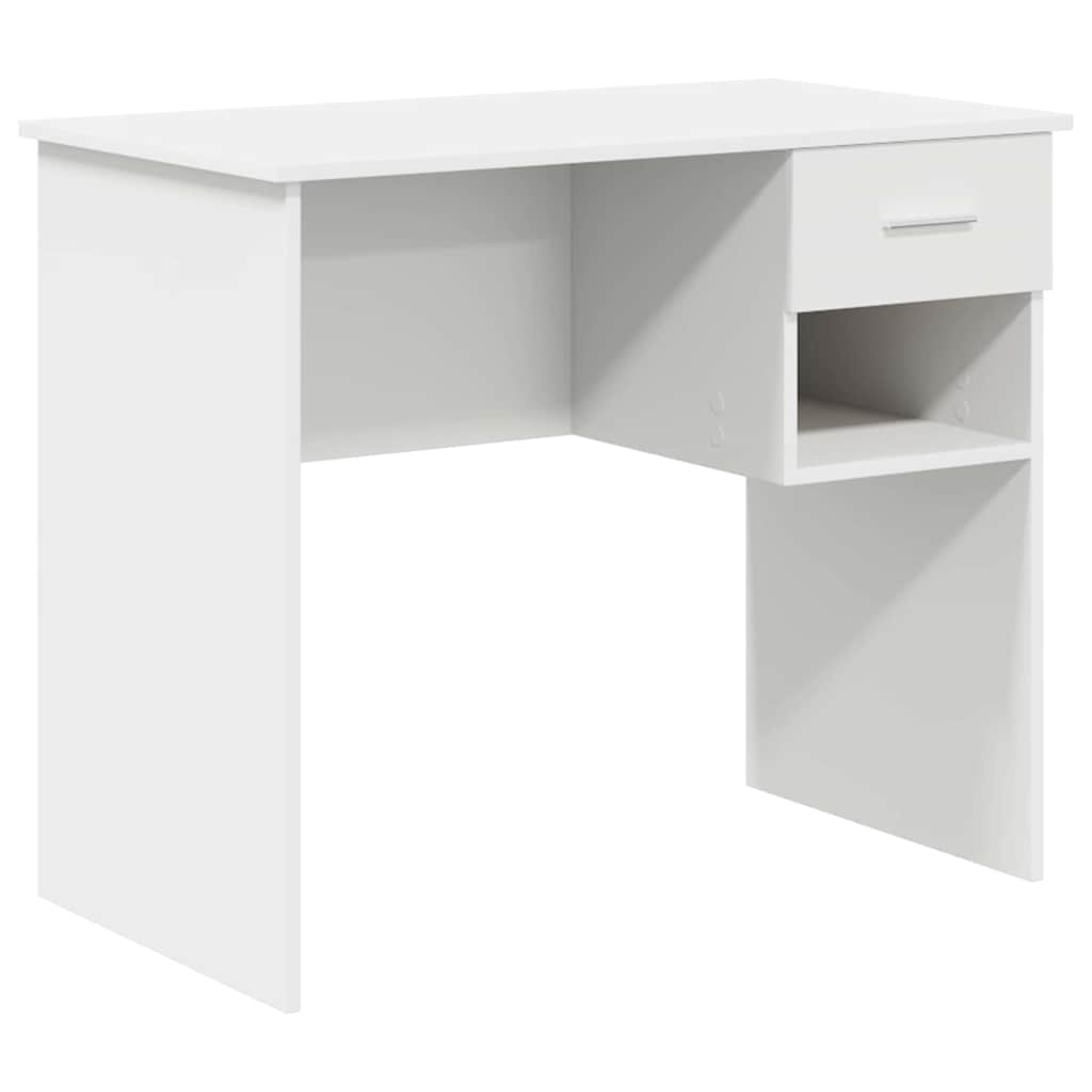 vidaXL Bureau met lade met plank Wit 90 x 49 x 75 cm Bewerkt hout