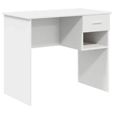 vidaXL Bureau met lade met plank Wit 90 x 49 x 75 cm Bewerkt hout