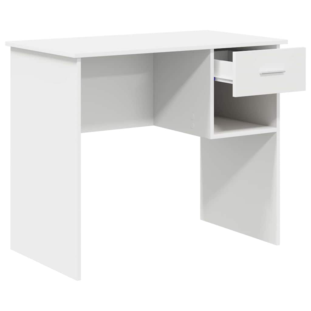 vidaXL Bureau met lade met plank Wit 90 x 49 x 75 cm Bewerkt hout