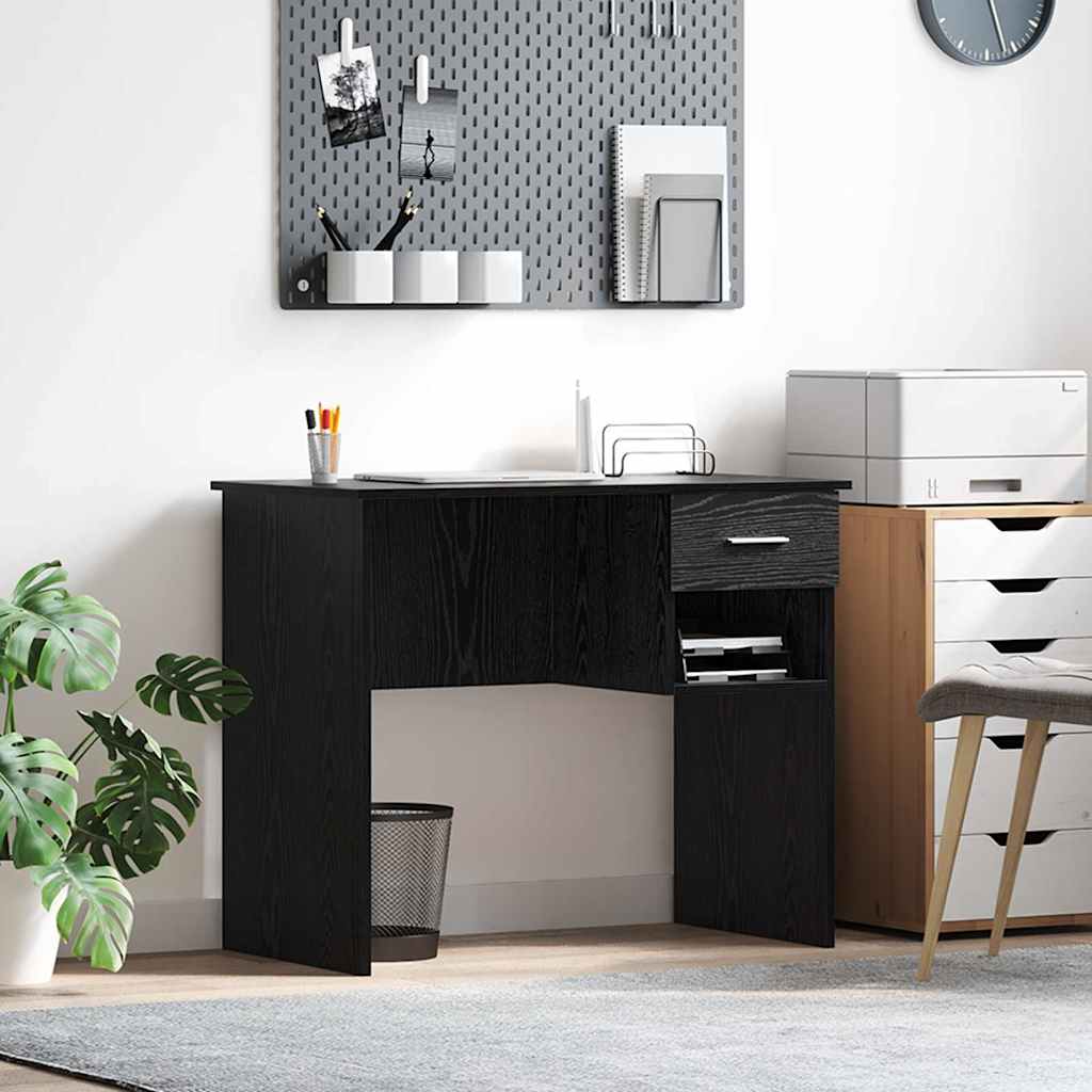 vidaXL Bureau met lade met plank Wit 90 x 49 x 75 cm Bewerkt hout