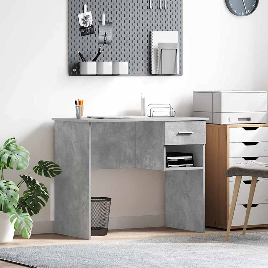 vidaXL Bureau met lade met plank Wit 90 x 49 x 75 cm Bewerkt hout