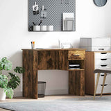 vidaXL Bureau met lade met plank Wit 90 x 49 x 75 cm Bewerkt hout
