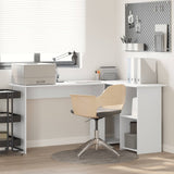 vidaXL Bureau met plank met opslag Wit 142 x 102 x 73 cm Bewerkt hout