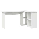 vidaXL Bureau met plank met opslag Wit 142 x 102 x 73 cm Bewerkt hout