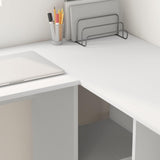 vidaXL Bureau met plank met opslag Wit 142 x 102 x 73 cm Bewerkt hout