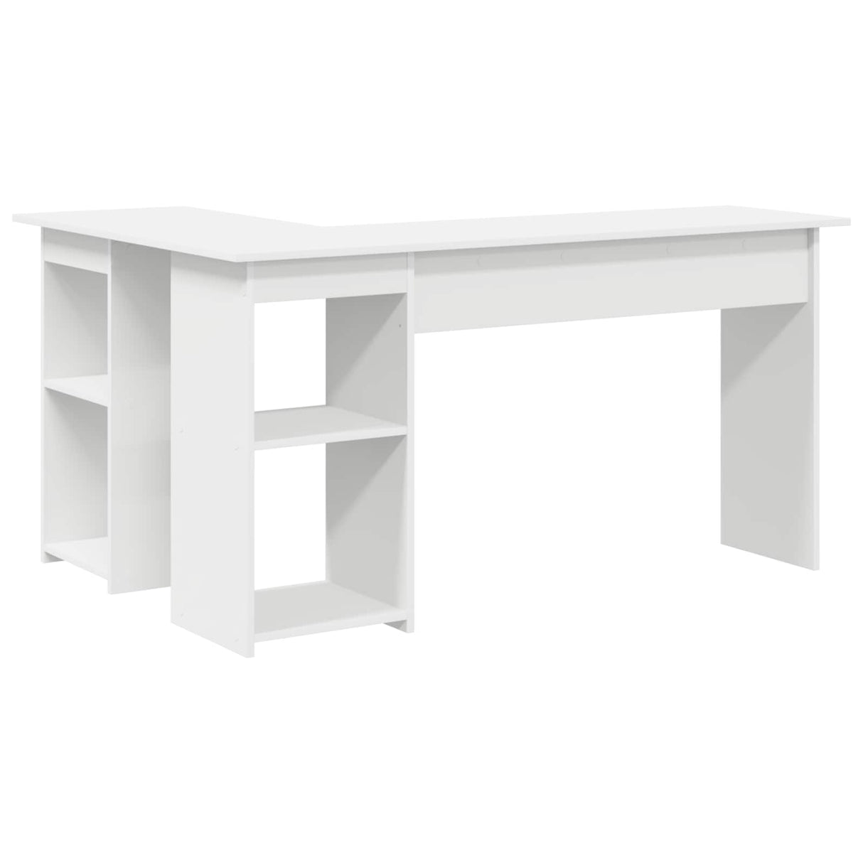 vidaXL Bureau met plank met opslag Wit 142 x 102 x 73 cm Bewerkt hout
