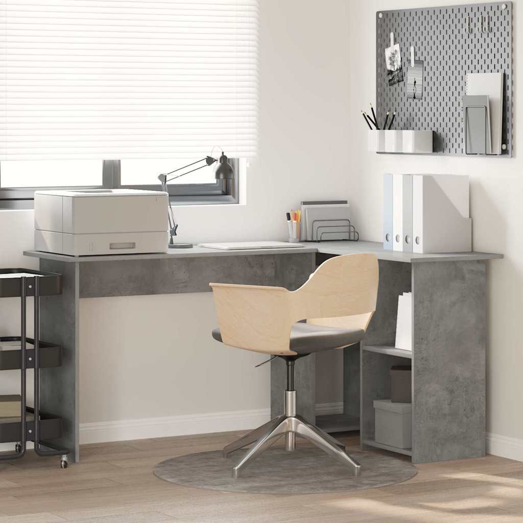 vidaXL Bureau met plank met opslag Wit 142 x 102 x 73 cm Bewerkt hout