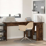 vidaXL Bureau met plank met opslag Wit 142 x 102 x 73 cm Bewerkt hout