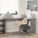 vidaXL Bureau met plank met opslag Wit 142 x 102 x 73 cm Bewerkt hout