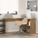 vidaXL Bureau met plank met opslag Wit 142 x 102 x 73 cm Bewerkt hout